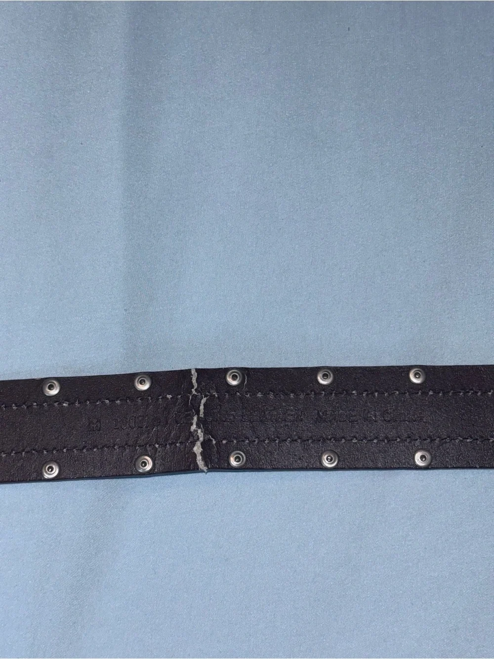 Genuine Leather Leopard Print Studded Belt Brown Western Style 38”